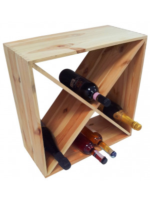 Mobile cantinetta porta bottiglie vino in legno a X per casa bar ristorante cantina enoteca 