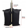 4 pezzi sacchi universali antivento riempibili per sostegno gazebo in textilene nero antistrappo