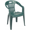 Poltrona sedia Piona in dura resina di plastica verde impilabile con braccioli