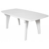 Tavolo rettangolare 180x90 Lipari in dura resina di plastica bianco con foro per ombrellone