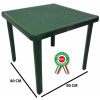 Tavolo quadrato 80x80 Nettuno in dura resina di plastica verde con foro per ombrellone