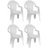 4 pz Poltrona sedia Tosca HD in dura resina schienale alto bianca 