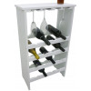 Porta bottiglie vino in legno bianco 16 posti con porta bicchieri