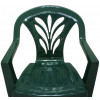 Sedia Taormina in dura plastica verde impilabile con braccioli frontale