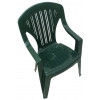 Sedia Tropea in dura plastica verde impilabile con braccioli e schienale alto dall'alto