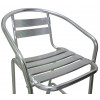 Sgabello alto in alluminio grigio antiruggine con poggiapiedi seduta