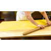 Tavola rettangolare per ammassare la pasta in legno di faggio con blocco per tavolo da cucina