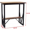 Tavolo alto in legno marrone e ferro nero con poggiapiedi misure