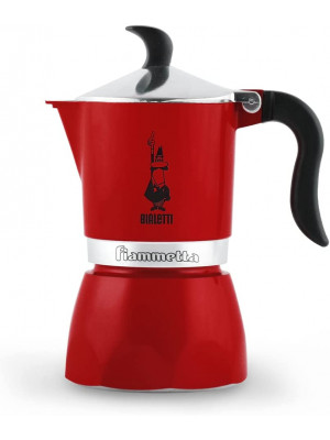 Caffettiera moka macchinetta per preparare il caffè Fiammetta rossa Bialetti capacità 3 tazze