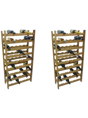 2 pezzi porta bottiglie cantinetta in legno marrone 54 posti per vino cantina