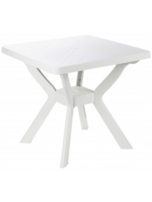 Tavolo tavolino quadrato in resina di plastica bianco per esterno giardino bar campeggio balcone