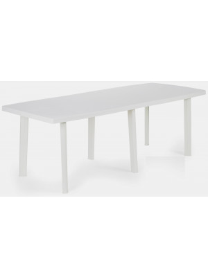 Tavolo tavolino rettangolare grande in resina di plastica bianco da giardino esterno balcone terrazzo