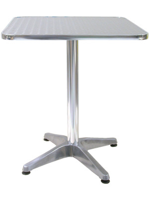Tavolo tavolino quadrato con piede centrale per Bar Bistrot in Alluminio 60x60 cm interno e esterno balcone casa giardino 