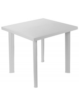 Tavolo tavolino quadrato in resina di plastica bianco Fiocco per esterno interno giardino balcone