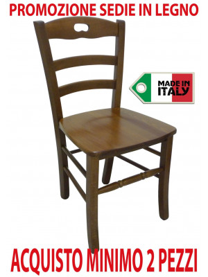 Ordine min. 2 pz di sedia poltrona paesana in legno massello noce casa ristorante
