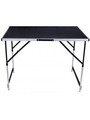 Tavolo tavolino pieghevole altezza regolabile allungabile in alluminio e mdf nero multifunzione