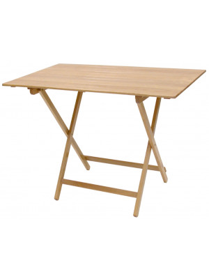 Tavolo tavolino pieghevole richiudibile legno naturale 100x60 cm in faggio con listelli per campeggio casa giardino pic nic