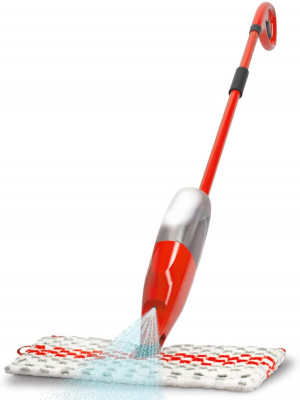 Lavapavimenti scopa con serbatoio spruzzatore getto spray sul pavimento per qualsiasi liquido detergente o disinfettante e 1 panno in microfibra lavabile in lavatrice