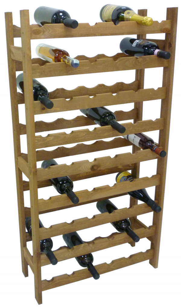Mobile porta bottiglie cantinetta vino in legno Noce 54 posti per