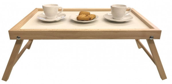 Tavolino vassoio porta colazione regolabile in legno