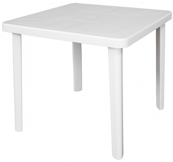 Tavolo quadrato 80x80 Nettuno in dura resina di plastica bianco